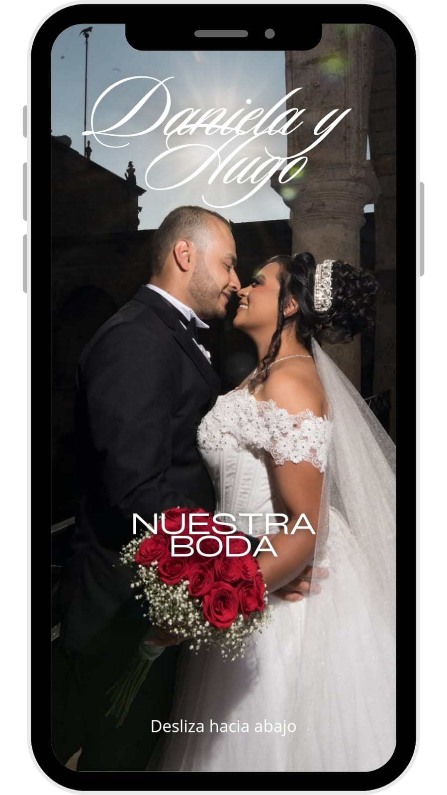 Invitación de Quinceañera en celular