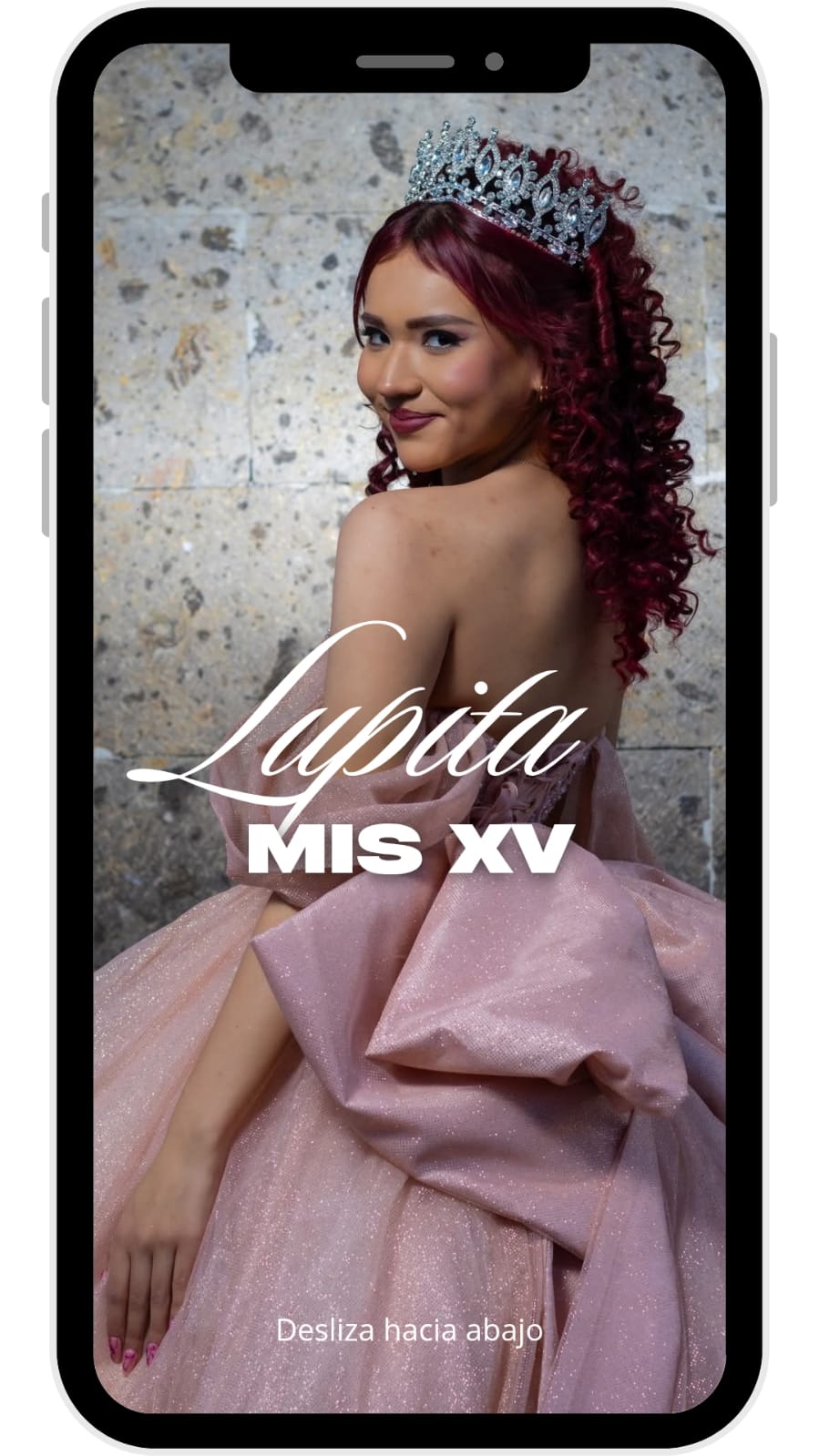 Invitación de Bautizo en celular