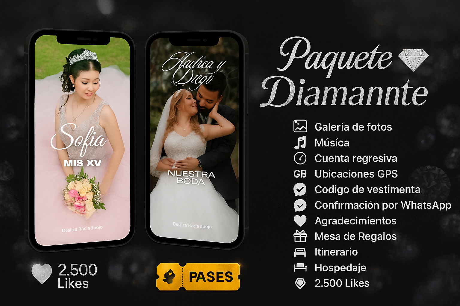 Invitación paquete Diamante