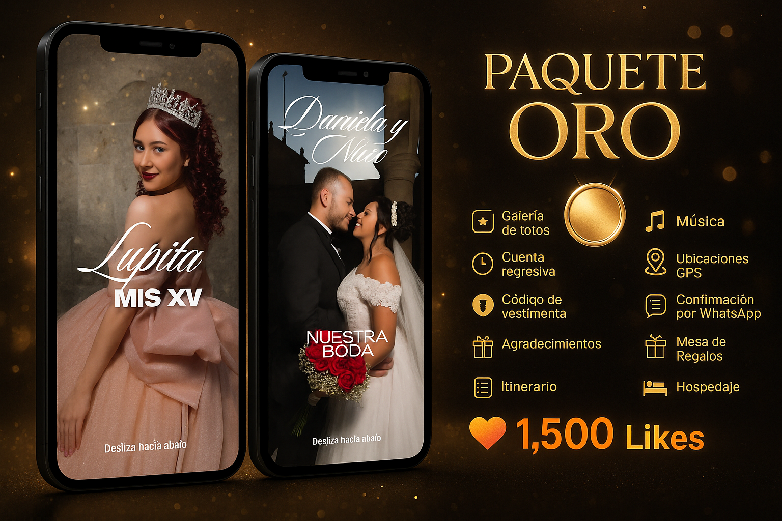 Invitación paquete Oro